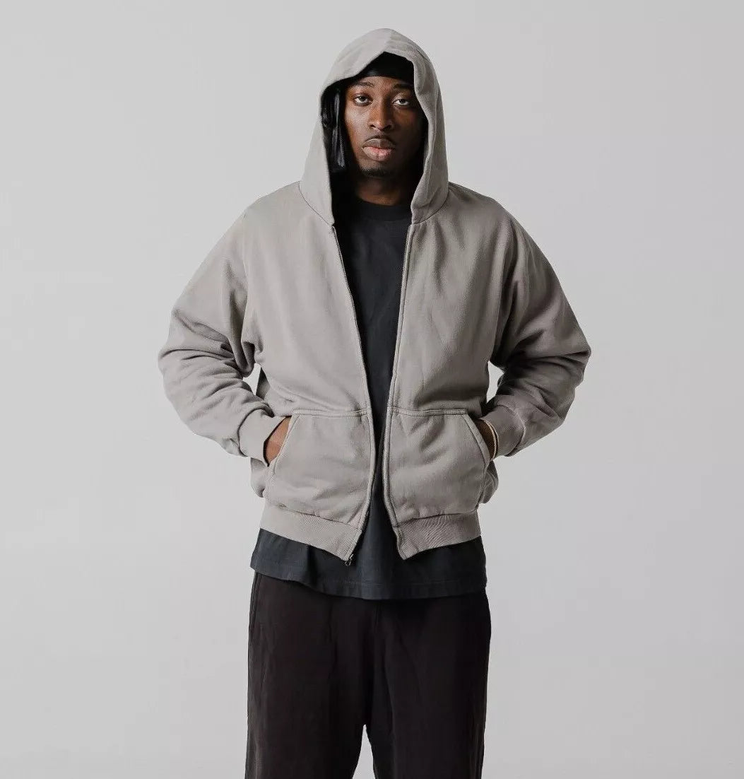 Unreleased Yeezy Gap Engineered by Balenciaga Light Grey Zip Up Hoodie xChange.LA