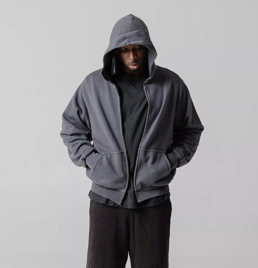 Unreleased Yeezy Gap Engineered by Balenciaga Dark Grey Zip Up Hoodie