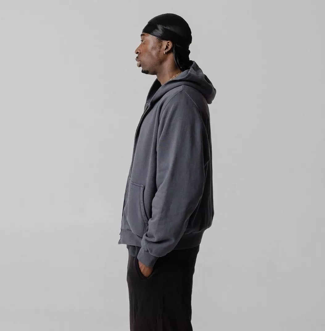 Unreleased Yeezy Gap Engineered by Balenciaga Dark Grey Zip Up Hoodie